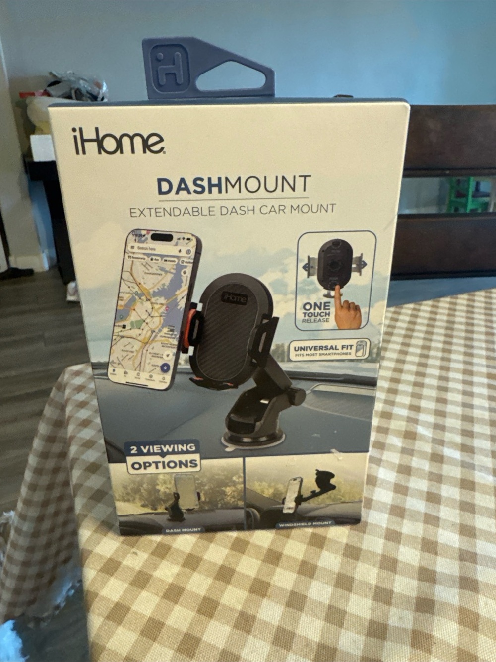 iHome DashMount Extendable Car Dash Phone Mount - Black
